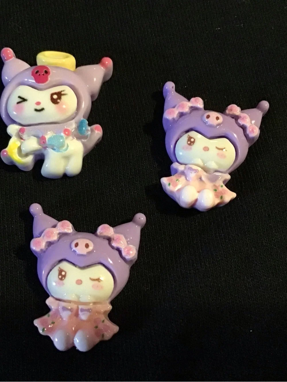Kawaii Purple Character mini magnet set - Cute Pastel Embellishments